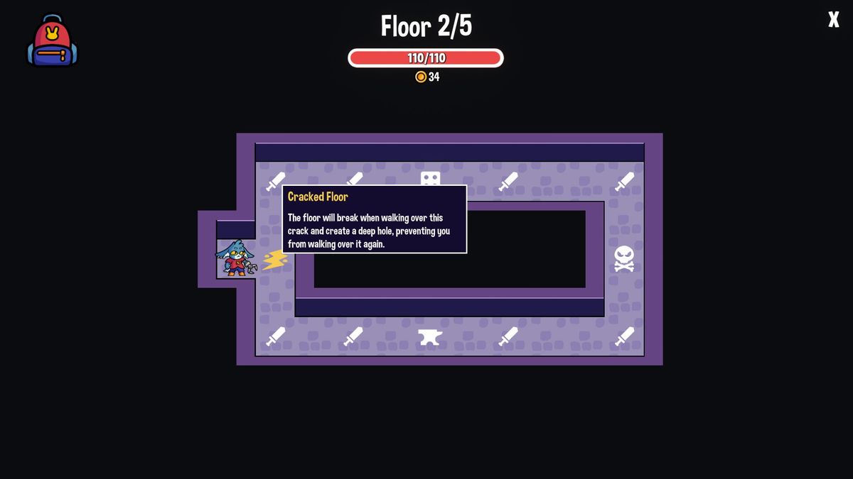 A map in Dungeon Clawler, a claw machine roguelike by Stray Fawn Studio.