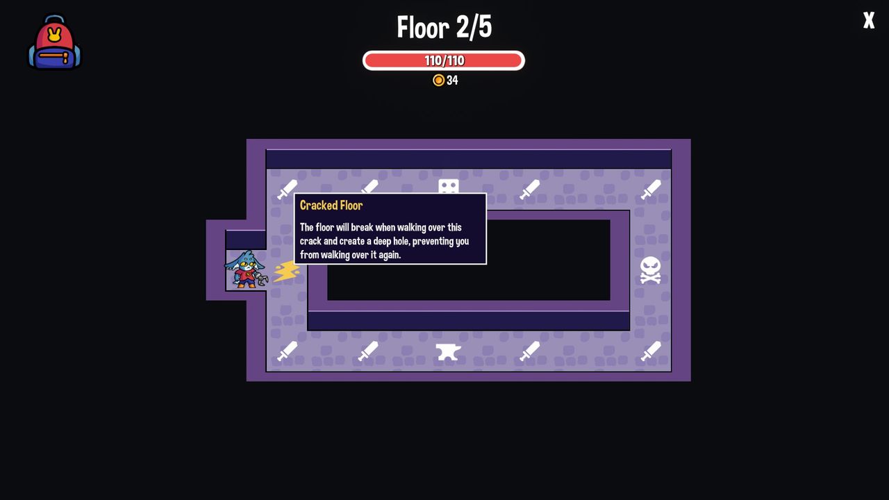 A map in Dungeon Clawler, a claw machine roguelike by Stray Fawn Studio.