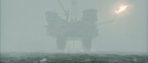 Still Wakes The Deep review; an oil rig in fog