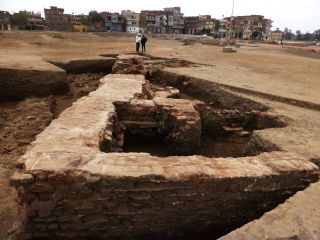 This 52-foot-long (16 meters) red brick building might be part of a Roman bath.