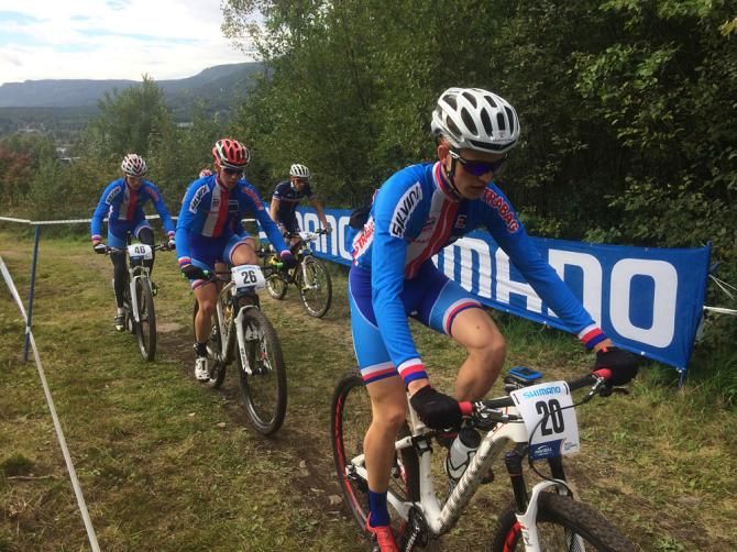 The Czech riders out on course