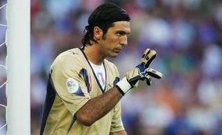 Gianluigi Buffon in action for Italy against Ghana at the 2006 World Cup.