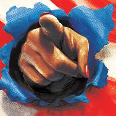 Red, Hand, Finger, Gesture, Flag, Electric blue, Thumb, Paint, World, 