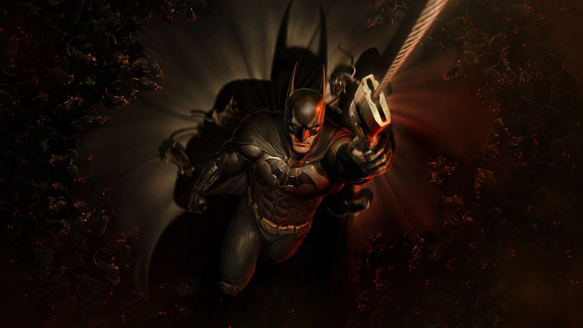 Batman using his grapnel gun