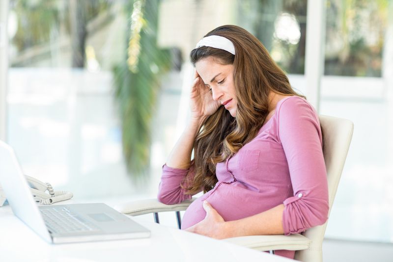 Stressed pregnant woman