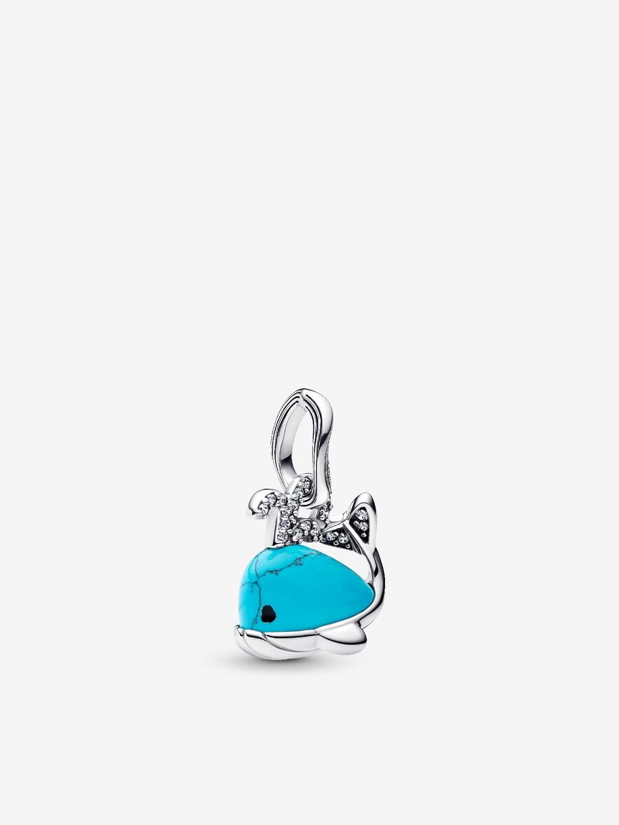 Turquoise-Colored Whale Dangle Charm