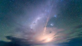 A photo of the W-2 space capsule re-entering Earth’s atmosphere last month.