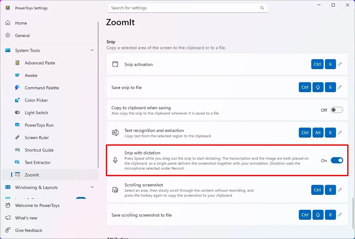 Диктовка скриншотов в ZoomIt Настройки инструмента ZoomIt с функцией диктовки