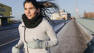 female runner in winter