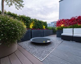 Small garden idea with roof terrace
