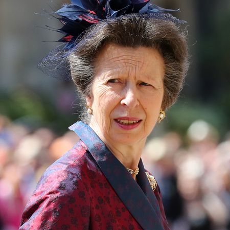 Princess Anne arrives at St. George's Chapel at Windsor Castle on May 19, 2018.