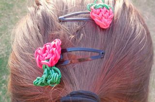 Loom band hairclips