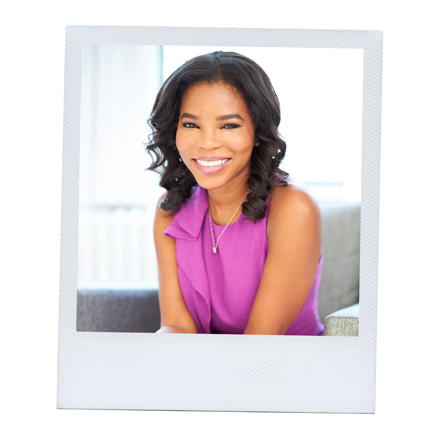 Polaroid of Dr. Michelle Henry wearing a sleeveless pink top