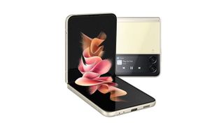 Samsung Galaxy Z Flip 3 5G folding phone on white background
