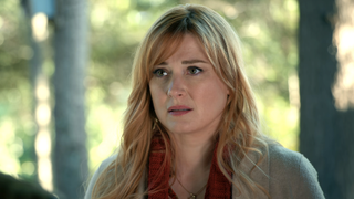 alexandra breckenridge looking worried as mel on virgin river season 5