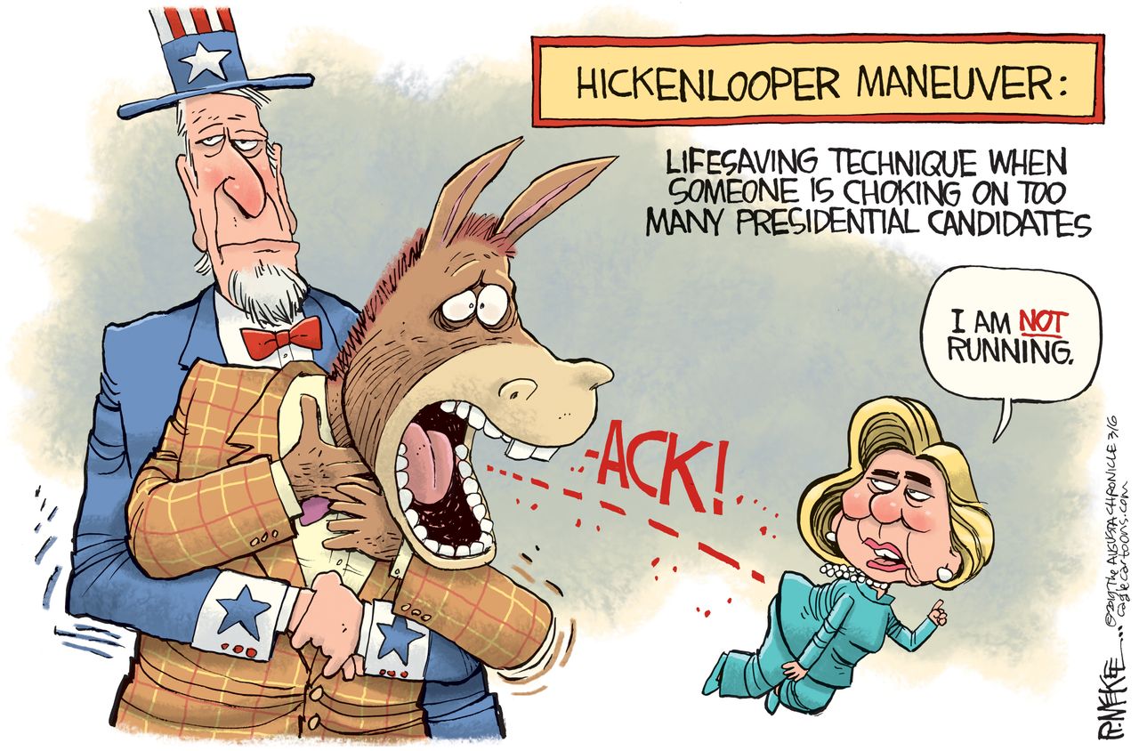 Political&amp;amp;nbsp;Cartoon&amp;amp;nbsp;U.S. Hilary Clinton I am Not Running Democrats 2020 Presidential Election