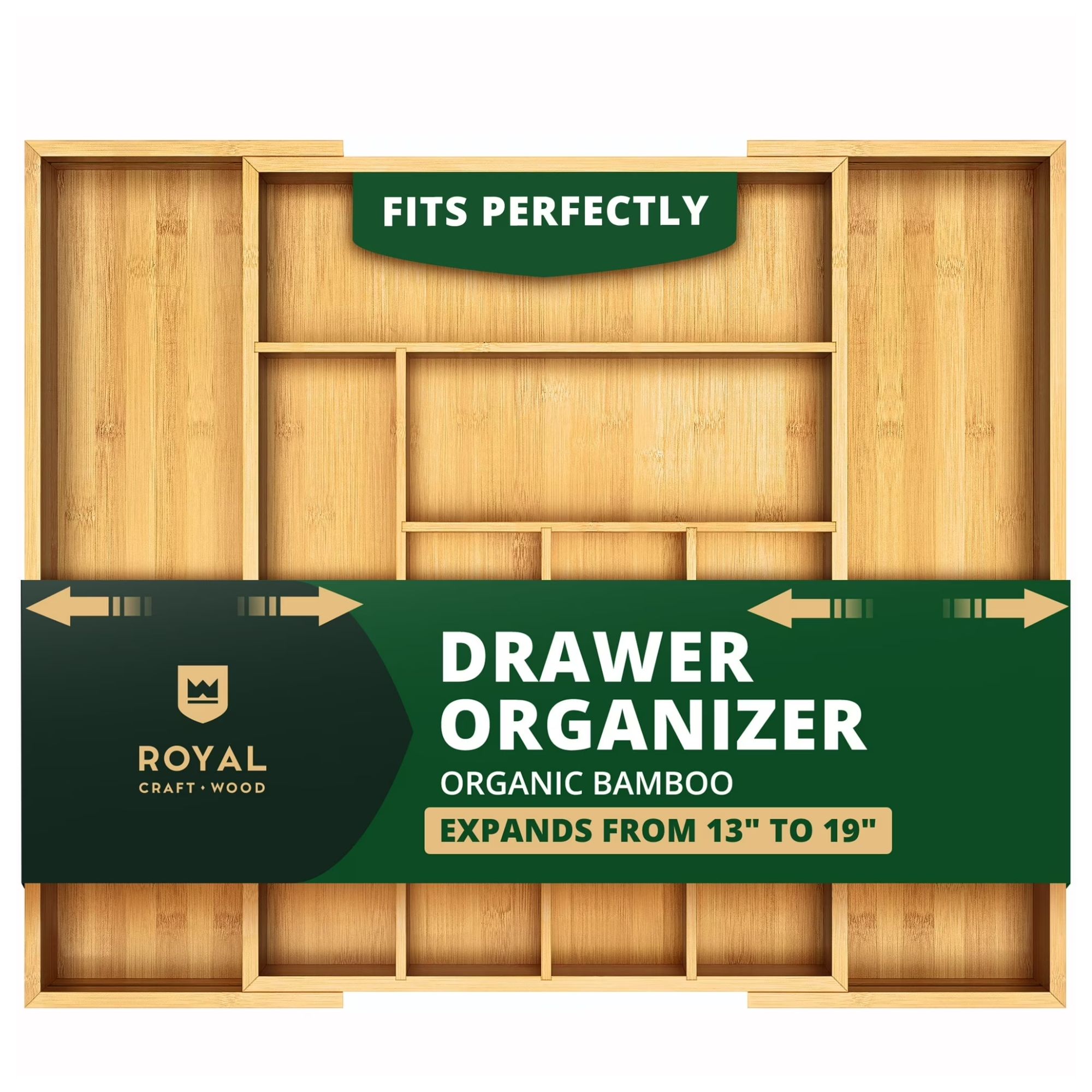 Wooden drawer organizer