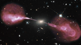 A Giant Radio Galaxy as seen by the Hubble Space Telescope and the Karl G. Jansky Very Large Array (VLA) radio telescope