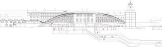 A sketch detailing the Western Concourse by JohnMcAslan + Partners