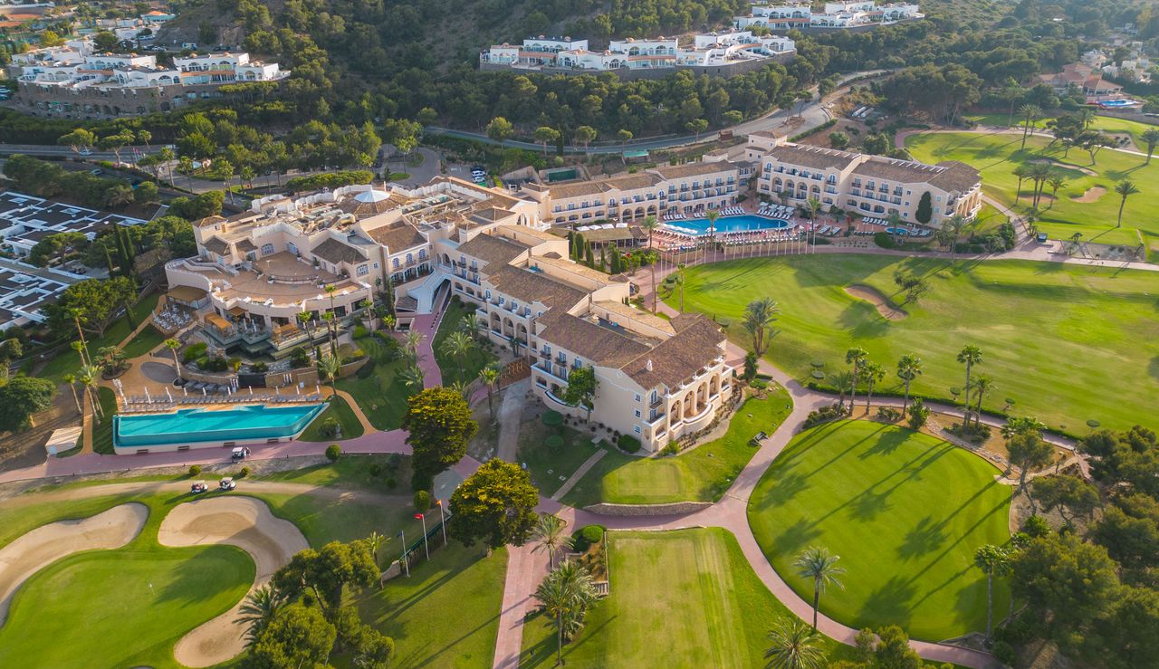 An aerial shot of the Grand Hyatt La Manga Club Golf &amp; Spa