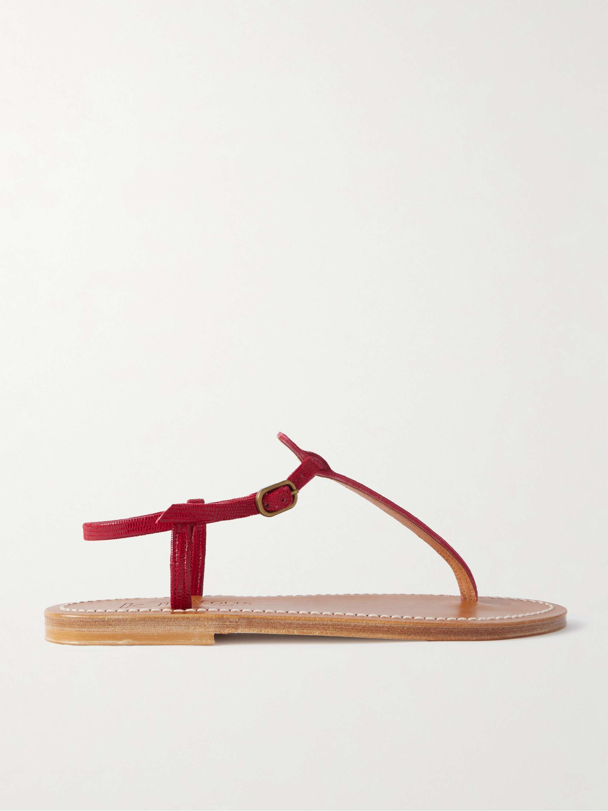 Picon Lizard-Effect Leather Sandals