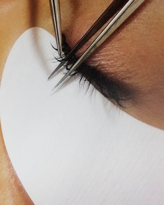 Close up of eyelashes