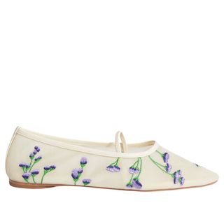 & Other Stories Floral-Embroidered Ballet Flats