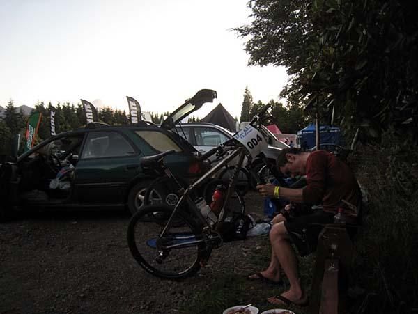 The human bike stand approach.