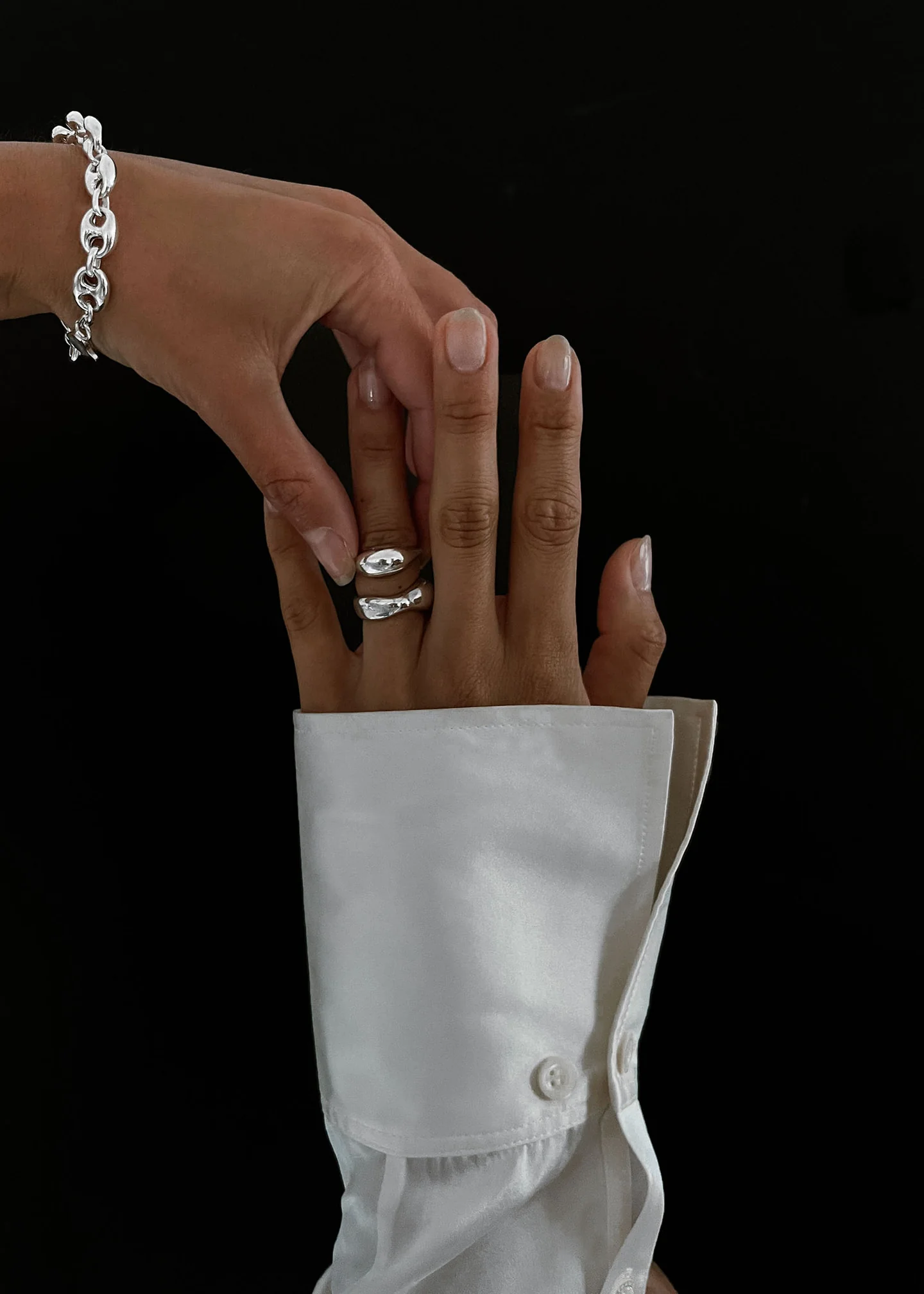 Kinn, Hera Sculptural Ring Stack Silver