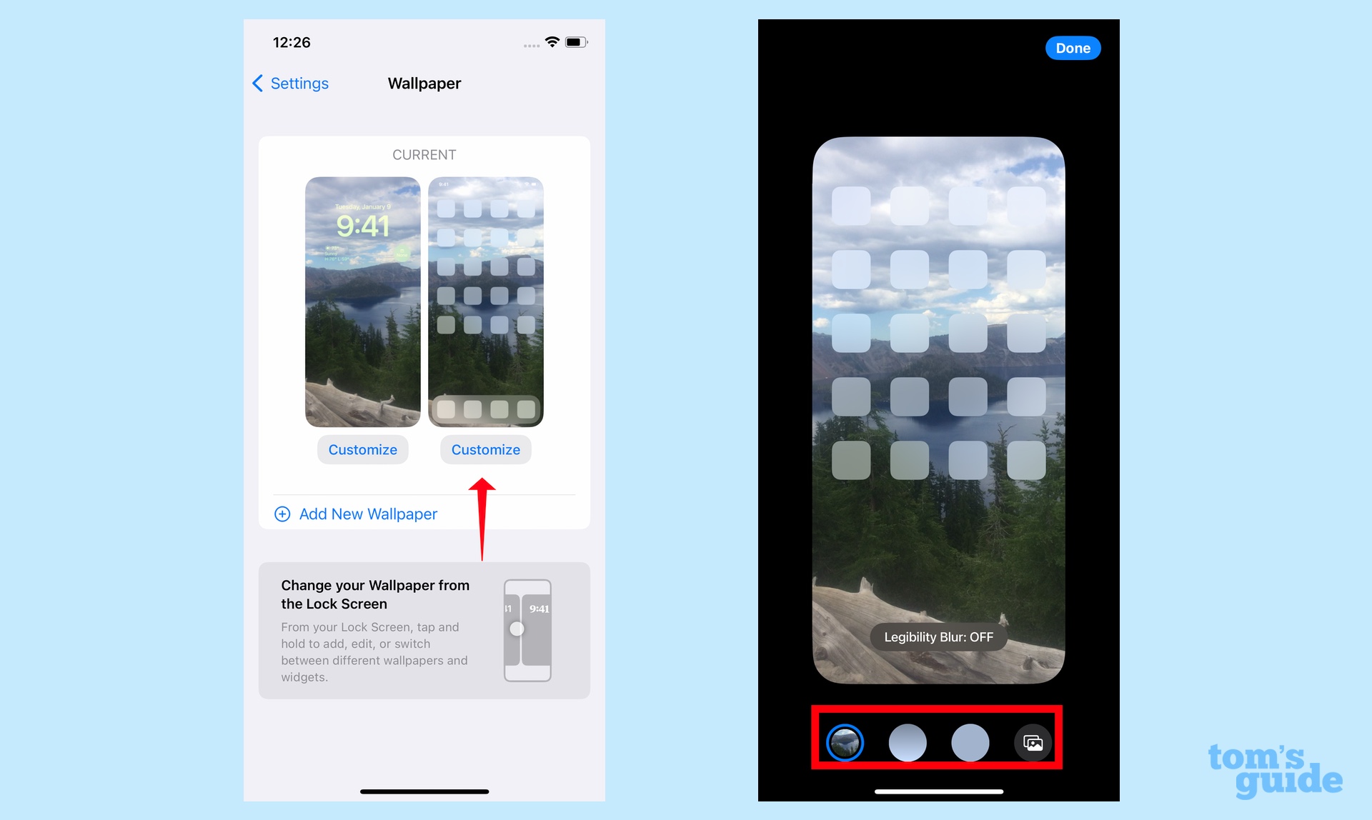 iOS 16 изменить экран блокировки, изменив фон главного экрана