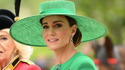 Catherine, Princess of Wales is seen during Trooping the Colour on June 17, 2023