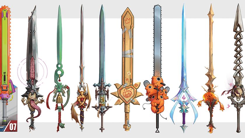 Concept art showing a series of sword designs