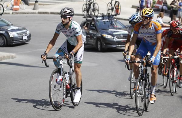 The main breakaway of stage five in Quebec City climbs near Vieux-Quebec.
