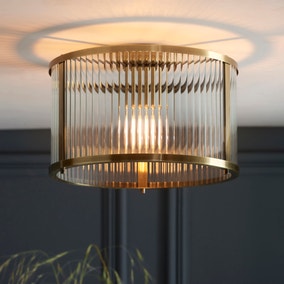 Vogue Hadley Ribbed Flush Ceiling Light