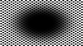 This "expanding hole" illusion may trick your brain into thinking you are walking into a cave or tunnel.