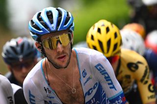 Team Jayco Alula's British rider Simon Yates cycles in the lead breakaway during the 17th stage of the 110th edition of the Tour de France cycling race, 166 km between Saint-Gervais Mont-Blanc and Courchevel, in the French Alps, on July 19, 2023. (Photo by Marco BERTORELLO / AFP)