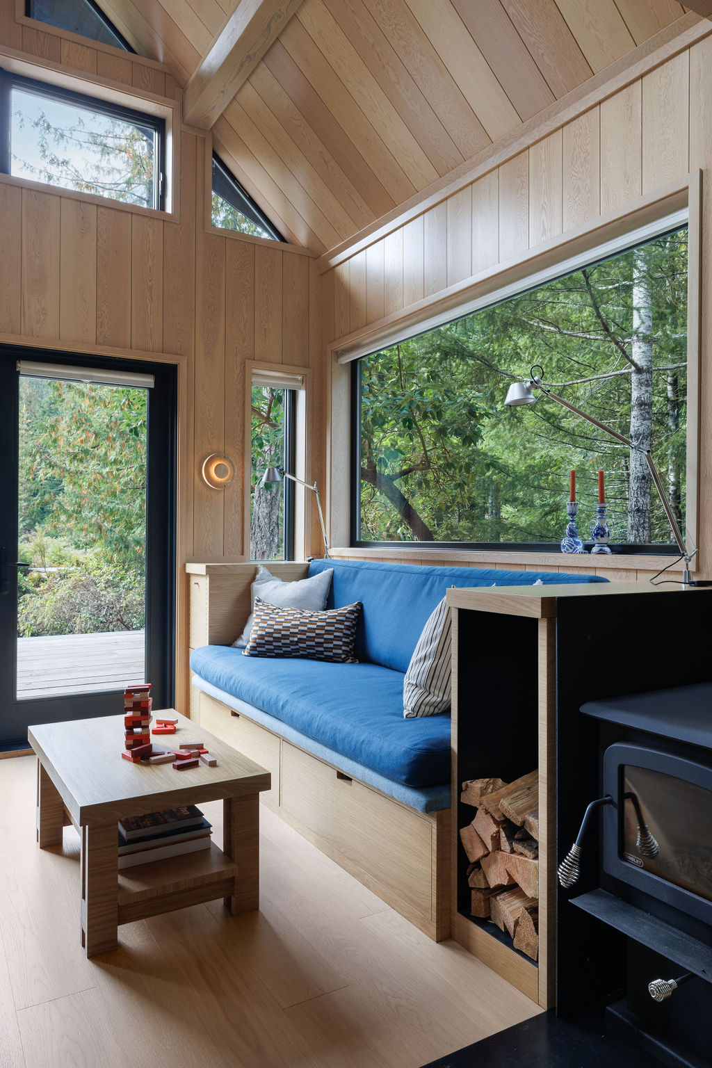Wood-lined Canadian cabin interiors