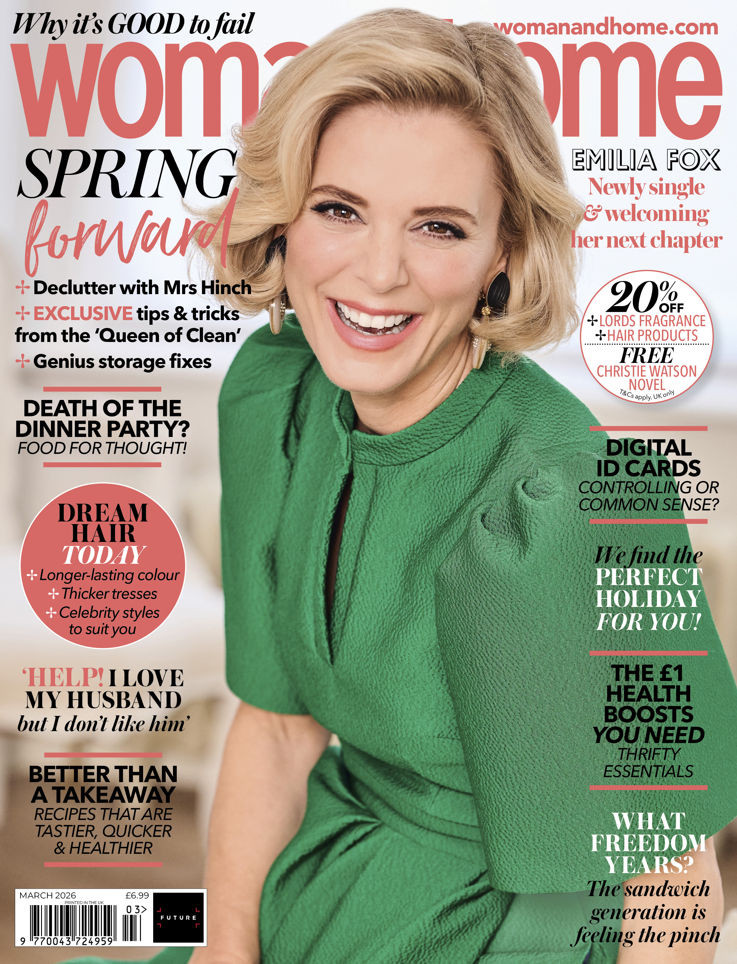Emilia Fox for March 2026 cover of woman&amp;amp;home