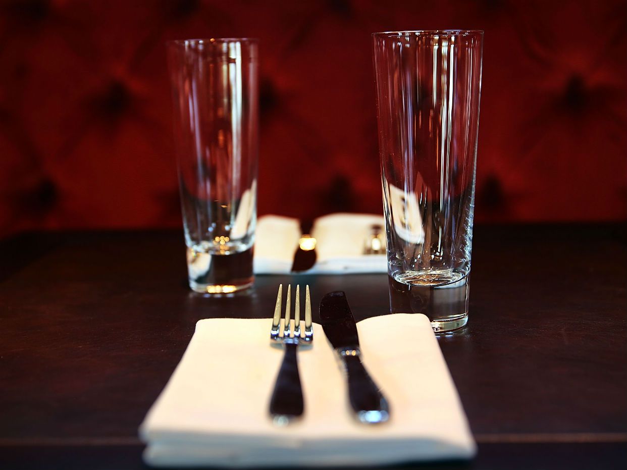 A restaurant table