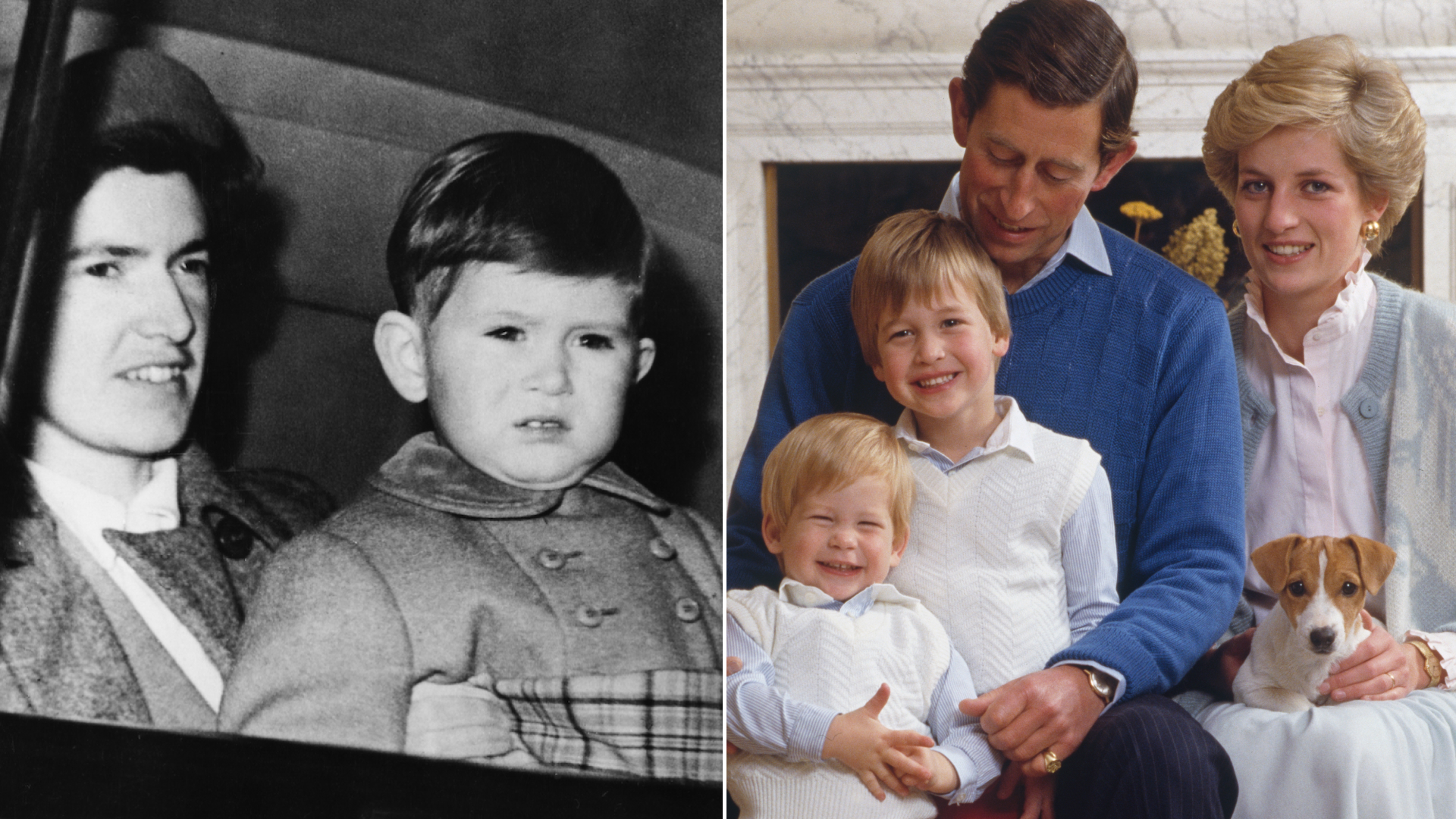 King Charles with his nanny, Mabel Anderson, and his sister Princess Anne, and her nanny Helen Lightbody, leaving Clarence House in London, England, December 22, 1950