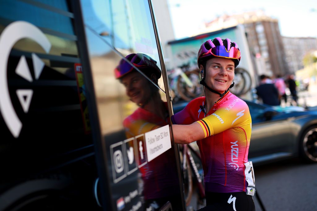 CAMARGO SPAIN SEPTEMBER 09 Lotte Kopecky of Belgium and Team SDWorx prior to the 8th Ceratizit Challenge By La Vuelta 2022 Stage 3 a 964km stage from Camargo to Aguilar de Campoo CERATIZITChallenge22 UCIWWT on on September 09 2022 in Camargo Spain Photo by Gonzalo Arroyo MorenoGetty Images