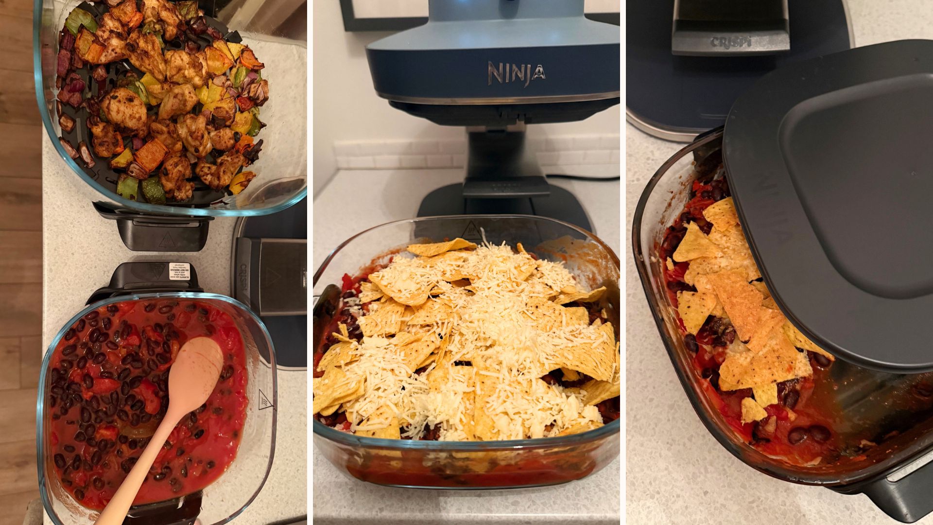 using the Ninja Crispi Pro Countertop Glass Air Fryer to cook