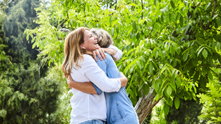 Women hugging