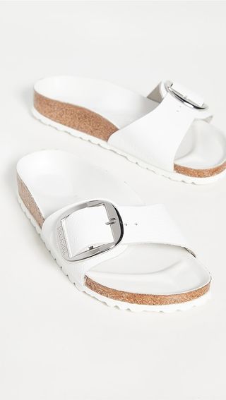 Birkenstock Madrid Sandalen mit großer Schnalle in Weiß