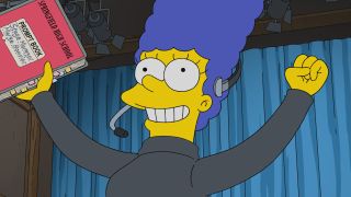 Marge celebrating on The Simpsons
