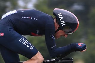Team Ineos Grenadiers Geraint Thomas of Great Britain rides during the 5th stage of the 108th edition of the Tour de France cycling race a 27 km time trial between Change and Laval on June 30 2021 Photo by AnneChristine POUJOULAT AFP Photo by ANNECHRISTINE POUJOULATAFP via Getty Images