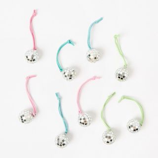 nine mini disco ball ornaments 