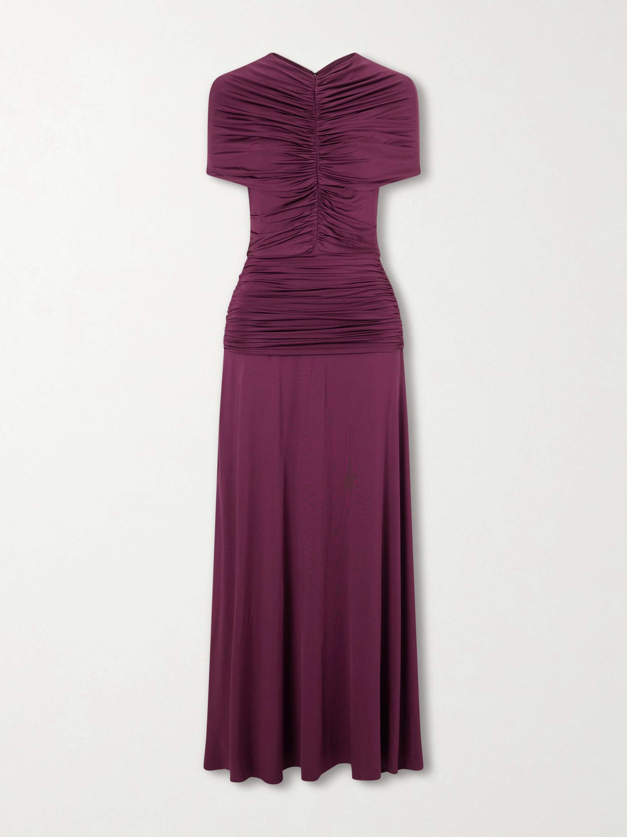 Gathered Jersey Maxi Dress