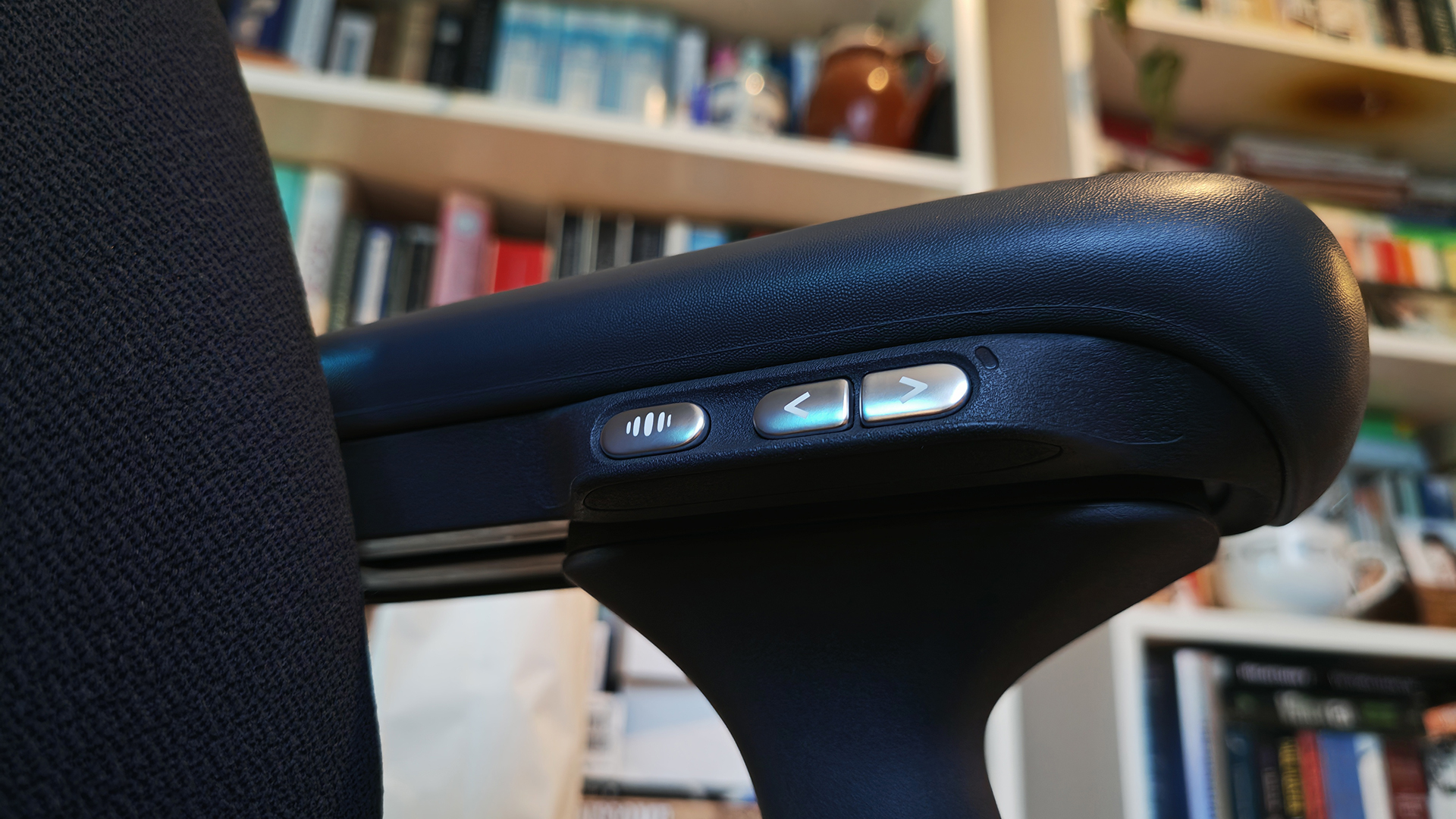 A selection of LiberNovo Omni office chairs in a home work place.