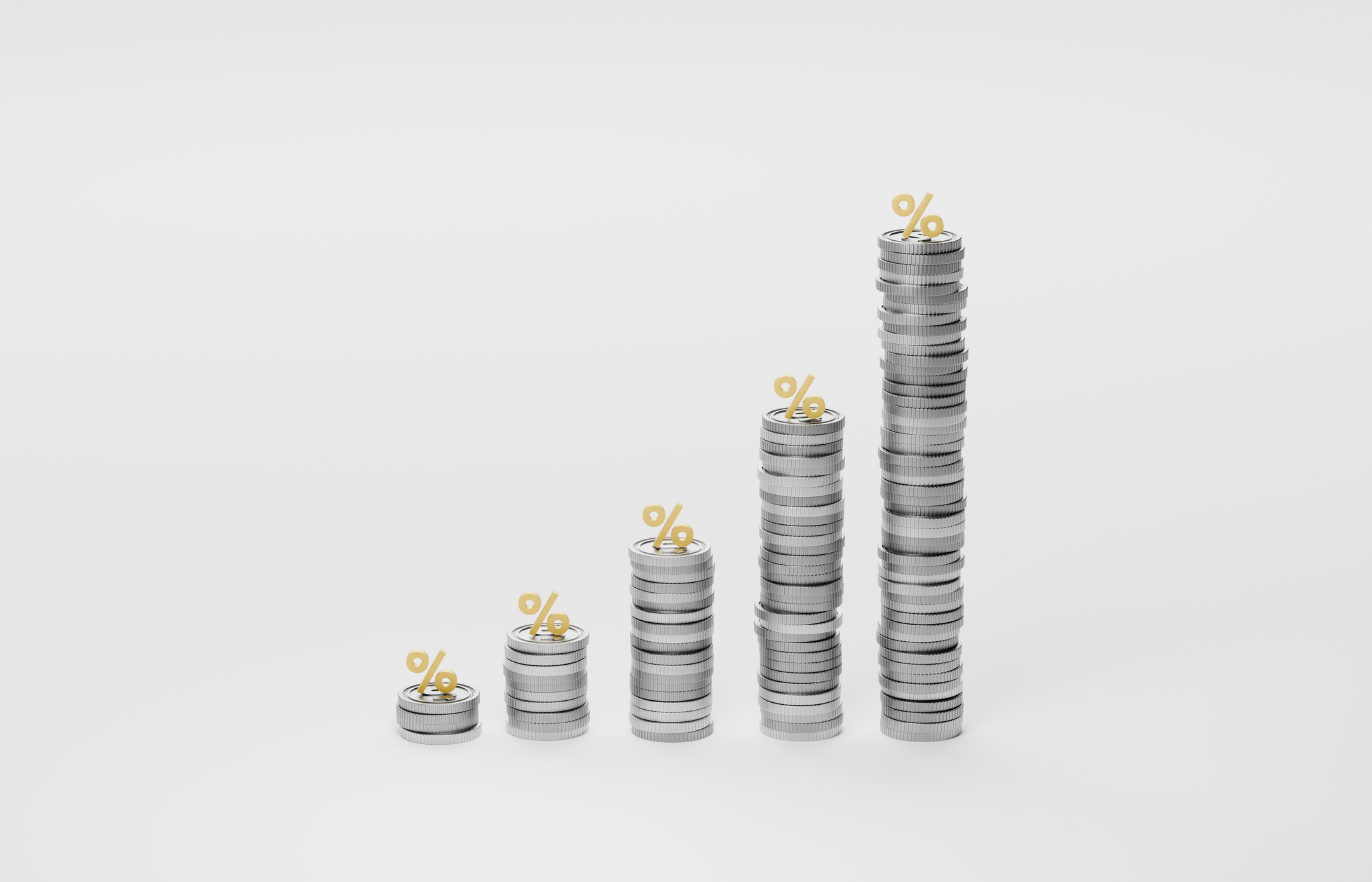 stacks of silver dollar coins illustrating financial growth